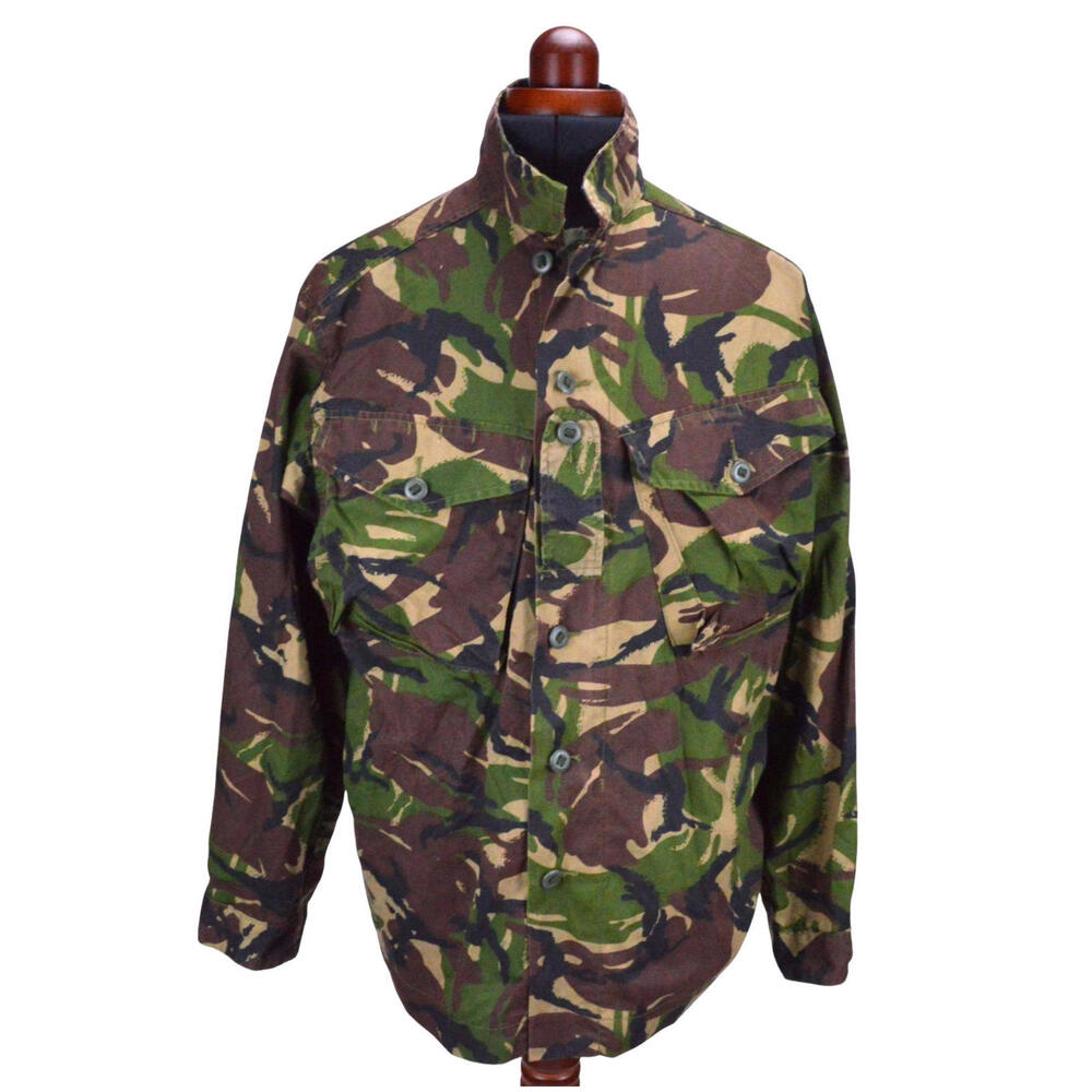 British Army Camo Military Combat Woodland DPM Shirt 180/96 Medium Regular Zip
